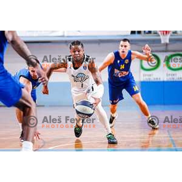 of Perspektiva Ilirija in action during OTP Bank League 2025/2026 basketball match between Perspektiva Ilirija and Sencur GGD in Jezica Hall, Ljubljana, Slovenia on October 28, 2025