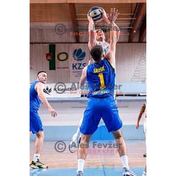 of Perspektiva Ilirija in action during OTP Bank League 2025/2026 basketball match between Perspektiva Ilirija and Sencur GGD in Jezica Hall, Ljubljana, Slovenia on October 28, 2025