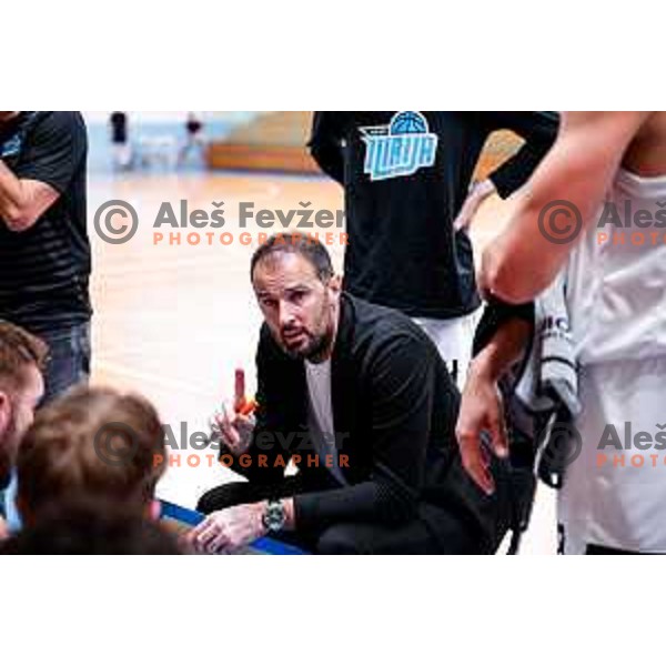 of Perspektiva Ilirija in action during OTP Bank League 2025/2026 basketball match between Perspektiva Ilirija and Sencur GGD in Jezica Hall, Ljubljana, Slovenia on October 28, 2025