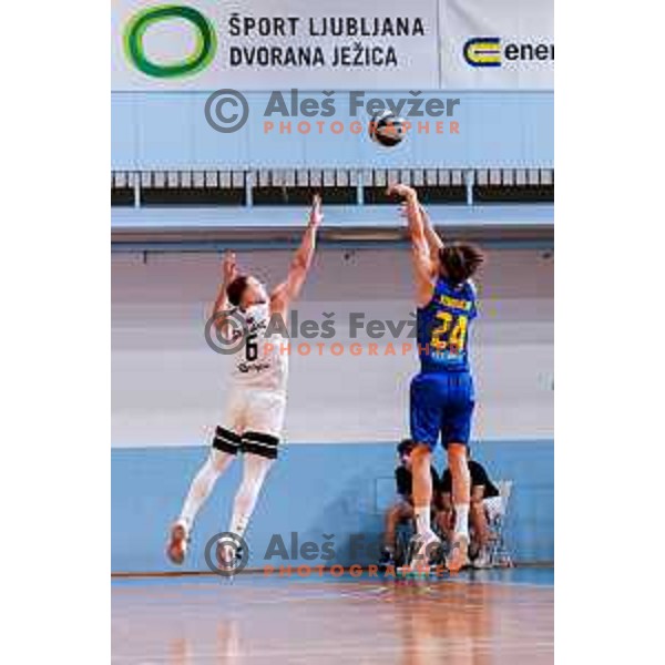 of Perspektiva Ilirija in action during OTP Bank League 2025/2026 basketball match between Perspektiva Ilirija and Sencur GGD in Jezica Hall, Ljubljana, Slovenia on October 28, 2025