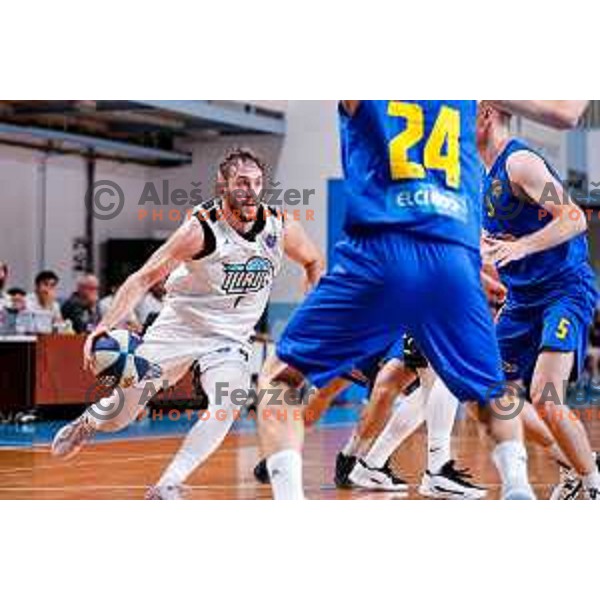 of Perspektiva Ilirija in action during OTP Bank League 2025/2026 basketball match between Perspektiva Ilirija and Sencur GGD in Jezica Hall, Ljubljana, Slovenia on October 28, 2025