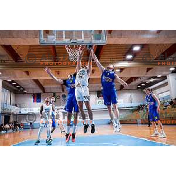 of Perspektiva Ilirija in action during OTP Bank League 2025/2026 basketball match between Perspektiva Ilirija and Sencur GGD in Jezica Hall, Ljubljana, Slovenia on October 28, 2025