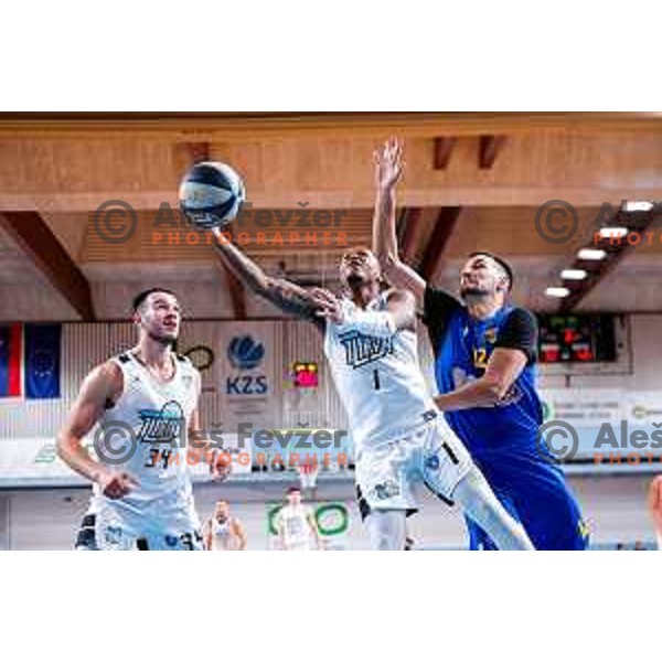 of Perspektiva Ilirija in action during OTP Bank League 2025/2026 basketball match between Perspektiva Ilirija and Sencur GGD in Jezica Hall, Ljubljana, Slovenia on October 28, 2025