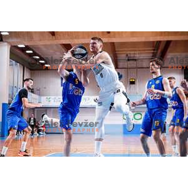 of Perspektiva Ilirija in action during OTP Bank League 2025/2026 basketball match between Perspektiva Ilirija and Sencur GGD in Jezica Hall, Ljubljana, Slovenia on October 28, 2025