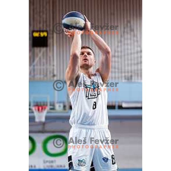 of Perspektiva Ilirija in action during OTP Bank League 2025/2026 basketball match between Perspektiva Ilirija and Sencur GGD in Jezica Hall, Ljubljana, Slovenia on October 28, 2025