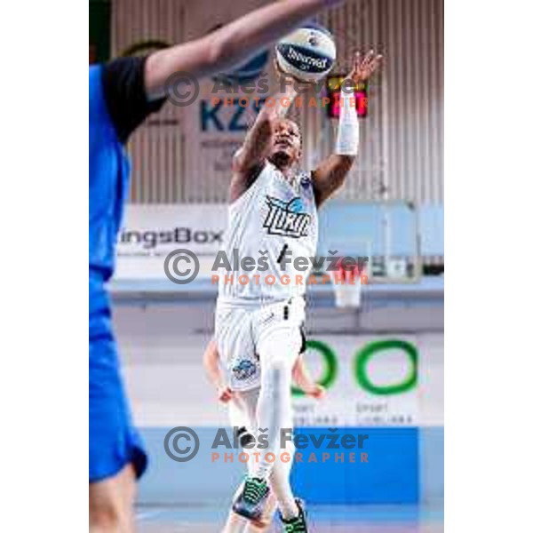 of Perspektiva Ilirija in action during OTP Bank League 2025/2026 basketball match between Perspektiva Ilirija and Sencur GGD in Jezica Hall, Ljubljana, Slovenia on October 28, 2025