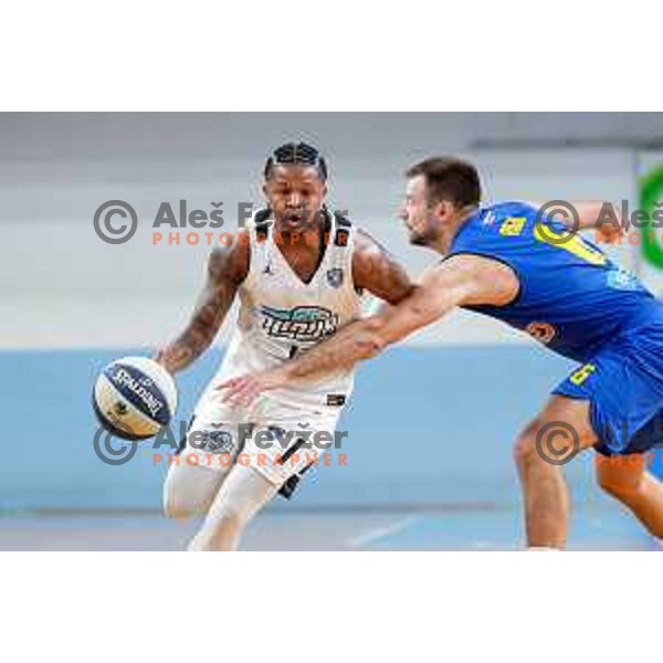 in action during OTP Bank League 2025/2026 basketball match between Perspektiva Ilirija and Sencur GGD in Jezica Hall, Ljubljana, Slovenia on October 28, 2025