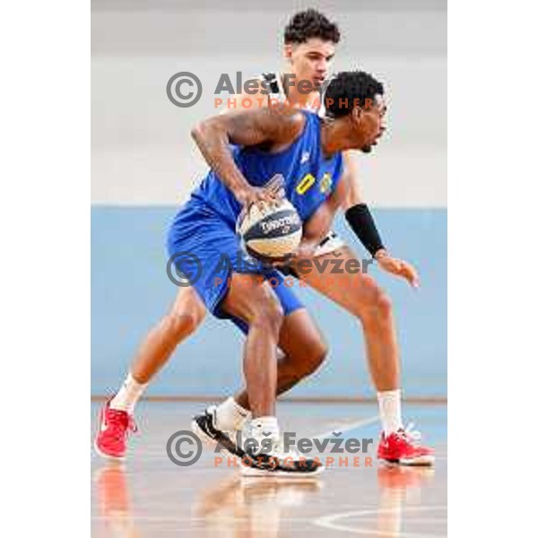 in action during OTP Bank League 2025/2026 basketball match between Perspektiva Ilirija and Sencur GGD in Jezica Hall, Ljubljana, Slovenia on October 28, 2025