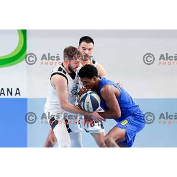 in action during OTP Bank League 2025/2026 basketball match between Perspektiva Ilirija and Sencur GGD in Jezica Hall, Ljubljana, Slovenia on October 28, 2025