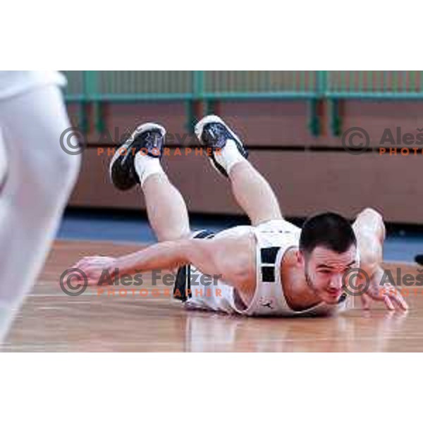 in action during OTP Bank League 2025/2026 basketball match between Perspektiva Ilirija and Sencur GGD in Jezica Hall, Ljubljana, Slovenia on October 28, 2025