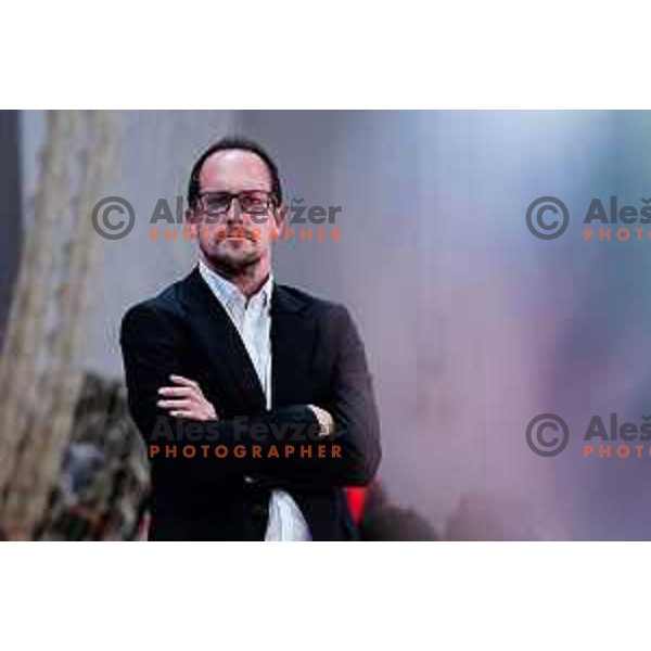 in action during OTP Bank League 2025/2026 basketball match between Perspektiva Ilirija and Sencur GGD in Jezica Hall, Ljubljana, Slovenia on October 28, 2025