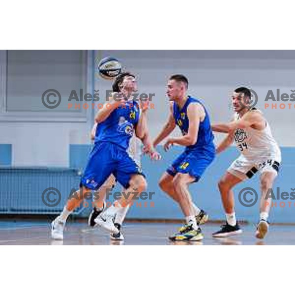 Jaka Klobucar in action during OTP Bank League 2025/2026 basketball match between Perspektiva Ilirija and Sencur GGD in Jezica Hall, Ljubljana, Slovenia on October 28, 2025