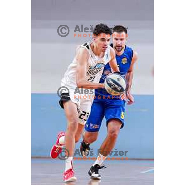 in action during OTP Bank League 2025/2026 basketball match between Perspektiva Ilirija and Sencur GGD in Jezica Hall, Ljubljana, Slovenia on October 28, 2025