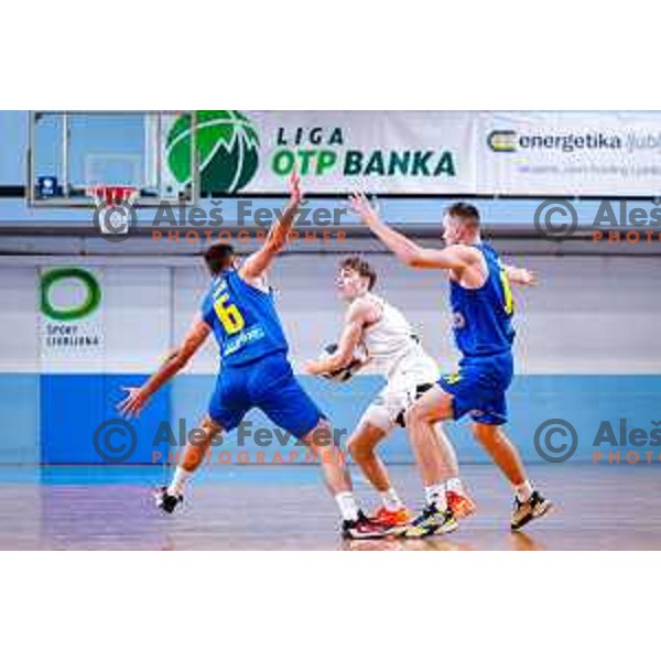 in action during OTP Bank League 2025/2026 basketball match between Perspektiva Ilirija and Sencur GGD in Jezica Hall, Ljubljana, Slovenia on October 28, 2025