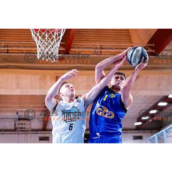 in action during OTP Bank League 2025/2026 basketball match between Perspektiva Ilirija and Sencur GGD in Jezica Hall, Ljubljana, Slovenia on October 28, 2025