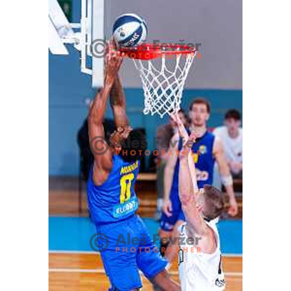 in action during OTP Bank League 2025/2026 basketball match between Perspektiva Ilirija and Sencur GGD in Jezica Hall, Ljubljana, Slovenia on October 28, 2025