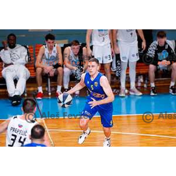 in action during OTP Bank League 2025/2026 basketball match between Perspektiva Ilirija and Sencur GGD in Jezica Hall, Ljubljana, Slovenia on October 28, 2025