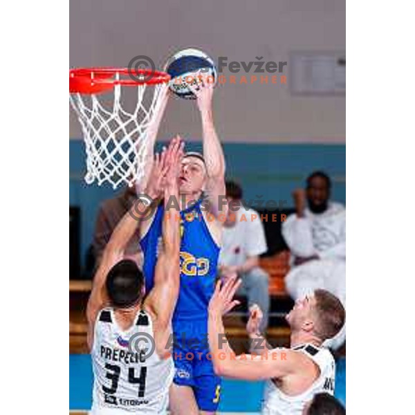 in action during OTP Bank League 2025/2026 basketball match between Perspektiva Ilirija and Sencur GGD in Jezica Hall, Ljubljana, Slovenia on October 28, 2025