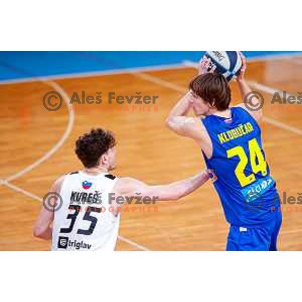 Jaka Klobucar in action during OTP Bank League 2025/2026 basketball match between Perspektiva Ilirija and Sencur GGD in Jezica Hall, Ljubljana, Slovenia on October 28, 2025