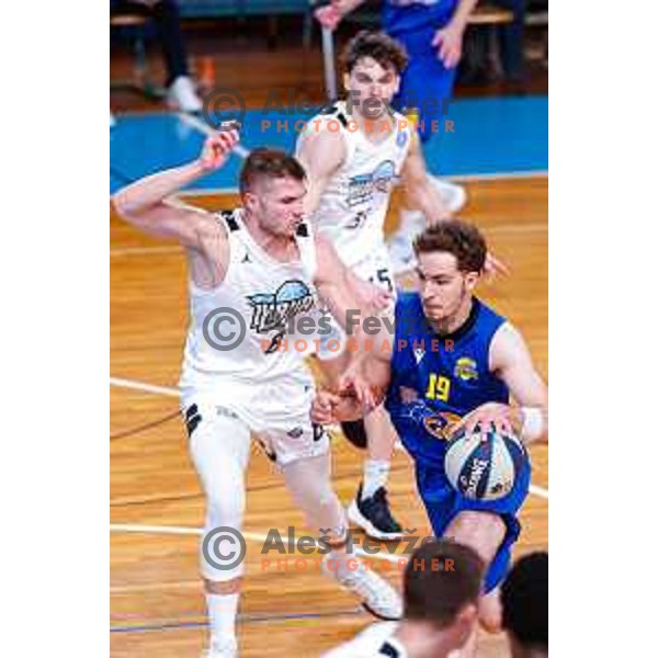 in action during OTP Bank League 2025/2026 basketball match between Perspektiva Ilirija and Sencur GGD in Jezica Hall, Ljubljana, Slovenia on October 28, 2025