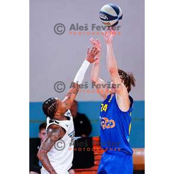 Jaka Klobucar in action during OTP Bank League 2025/2026 basketball match between Perspektiva Ilirija and Sencur GGD in Jezica Hall, Ljubljana, Slovenia on October 28, 2025