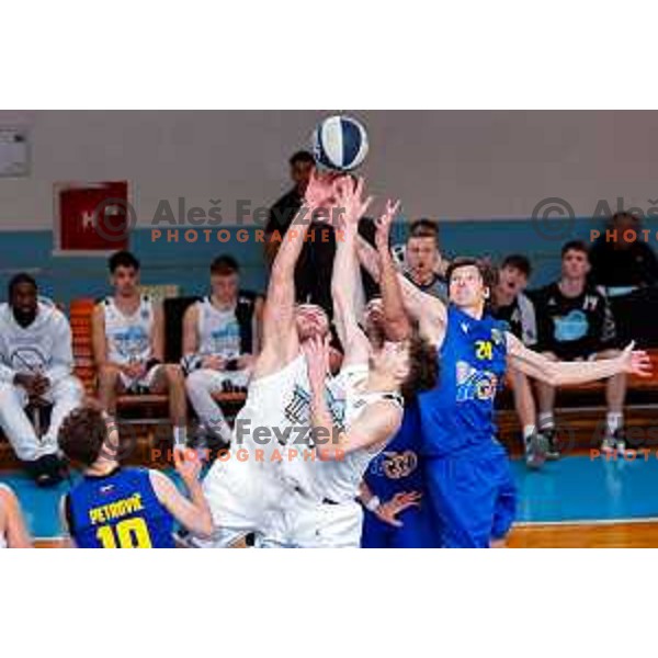 Jaka Klobucar in action during OTP Bank League 2025/2026 basketball match between Perspektiva Ilirija and Sencur GGD in Jezica Hall, Ljubljana, Slovenia on October 28, 2025