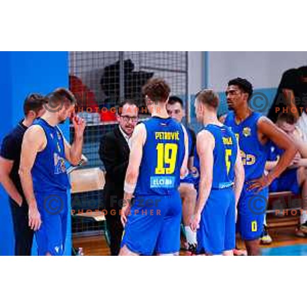 in action during OTP Bank League 2025/2026 basketball match between Perspektiva Ilirija and Sencur GGD in Jezica Hall, Ljubljana, Slovenia on October 28, 2025