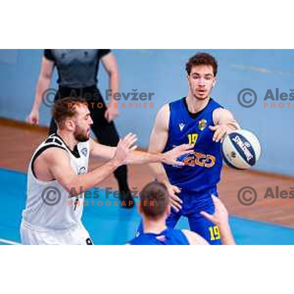 in action during OTP Bank League 2025/2026 basketball match between Perspektiva Ilirija and Sencur GGD in Jezica Hall, Ljubljana, Slovenia on October 28, 2025