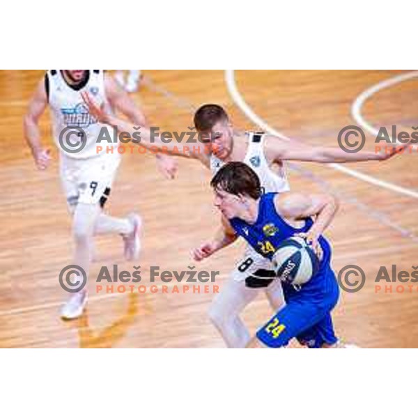Jaka Klobucar in action during OTP Bank League 2025/2026 basketball match between Perspektiva Ilirija and Sencur GGD in Jezica Hall, Ljubljana, Slovenia on October 28, 2025