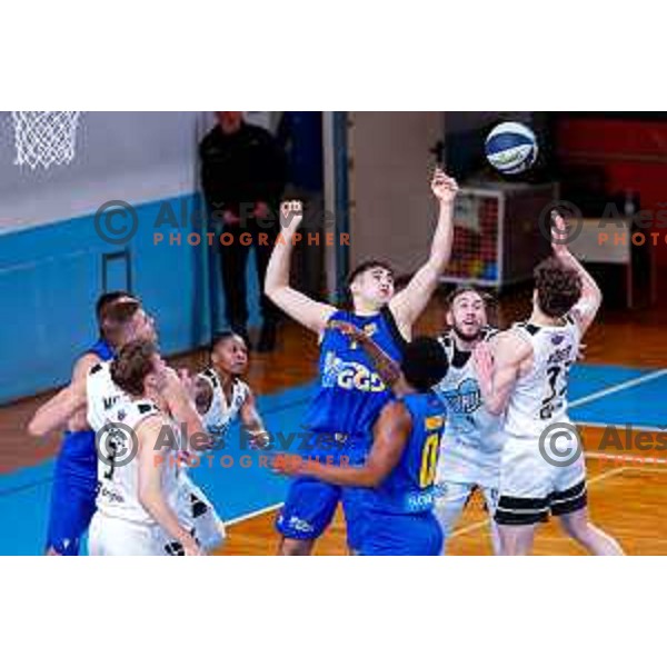 in action during OTP Bank League 2025/2026 basketball match between Perspektiva Ilirija and Sencur GGD in Jezica Hall, Ljubljana, Slovenia on October 28, 2025