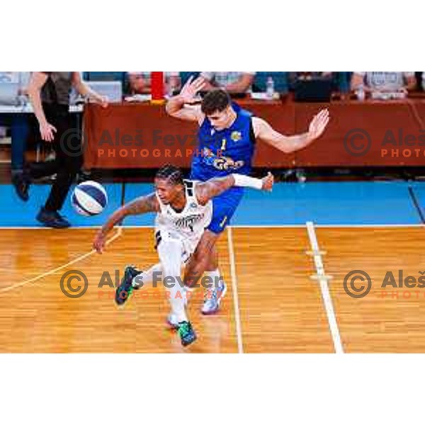 in action during OTP Bank League 2025/2026 basketball match between Perspektiva Ilirija and Sencur GGD in Jezica Hall, Ljubljana, Slovenia on October 28, 2025