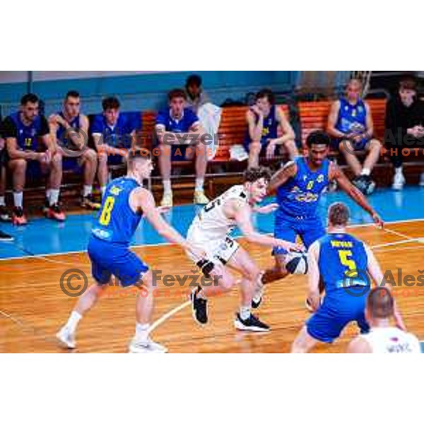 in action during OTP Bank League 2025/2026 basketball match between Perspektiva Ilirija and Sencur GGD in Jezica Hall, Ljubljana, Slovenia on October 28, 2025