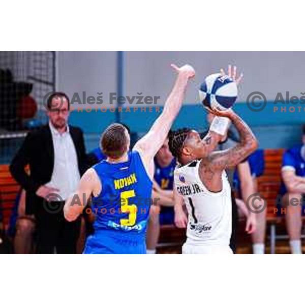 in action during OTP Bank League 2025/2026 basketball match between Perspektiva Ilirija and Sencur GGD in Jezica Hall, Ljubljana, Slovenia on October 28, 2025
