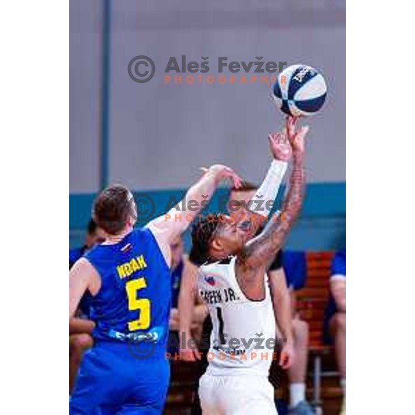 in action during OTP Bank League 2025/2026 basketball match between Perspektiva Ilirija and Sencur GGD in Jezica Hall, Ljubljana, Slovenia on October 28, 2025