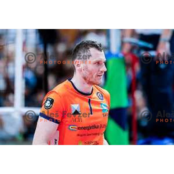 in action during CEV Champions Leauge 2026 Men Early round match between ACH Volley (SLO) and Orion Doetinchem (NED) in Tivoli Hall, Ljubljana, Slovenia on October 30, 2025