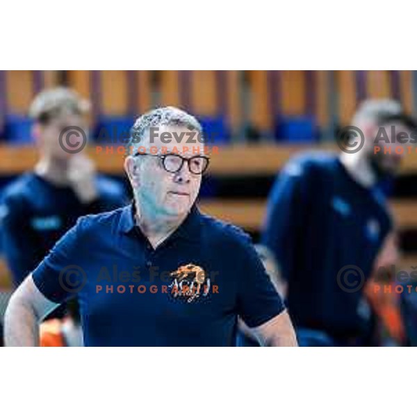 in action during CEV Champions Leauge 2026 Men Early round match between ACH Volley (SLO) and Orion Doetinchem (NED) in Tivoli Hall, Ljubljana, Slovenia on October 30, 2025