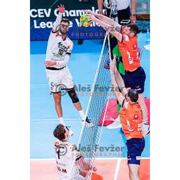 in action during CEV Champions Leauge 2026 Men Early round match between ACH Volley (SLO) and Orion Doetinchem (NED) in Tivoli Hall, Ljubljana, Slovenia on October 30, 2025