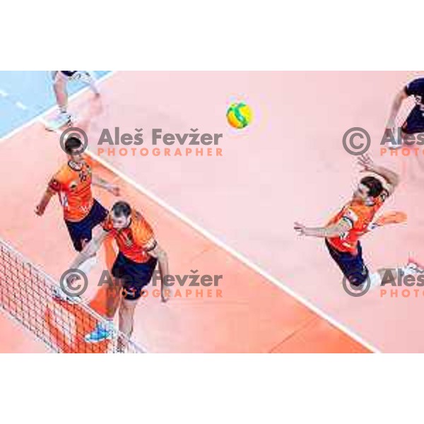 in action during CEV Champions Leauge 2026 Men Early round match between ACH Volley (SLO) and Orion Doetinchem (NED) in Tivoli Hall, Ljubljana, Slovenia on October 30, 2025