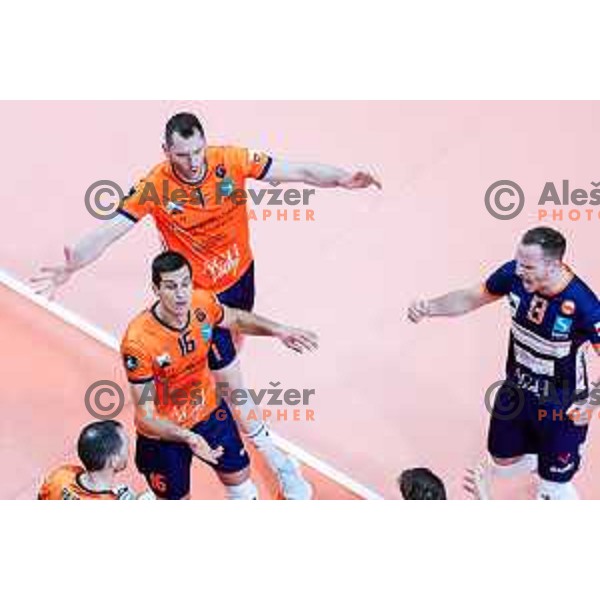 in action during CEV Champions Leauge 2026 Men Early round match between ACH Volley (SLO) and Orion Doetinchem (NED) in Tivoli Hall, Ljubljana, Slovenia on October 30, 2025