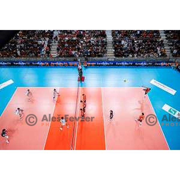 in action during CEV Champions Leauge 2026 Men Early round match between ACH Volley (SLO) and Orion Doetinchem (NED) in Tivoli Hall, Ljubljana, Slovenia on October 30, 2025