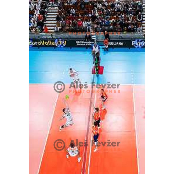in action during CEV Champions Leauge 2026 Men Early round match between ACH Volley (SLO) and Orion Doetinchem (NED) in Tivoli Hall, Ljubljana, Slovenia on October 30, 2025