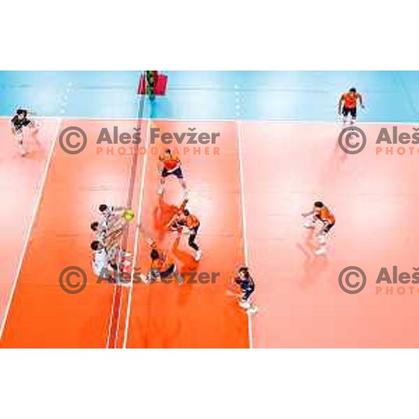 in action during CEV Champions Leauge 2026 Men Early round match between ACH Volley (SLO) and Orion Doetinchem (NED) in Tivoli Hall, Ljubljana, Slovenia on October 30, 2025