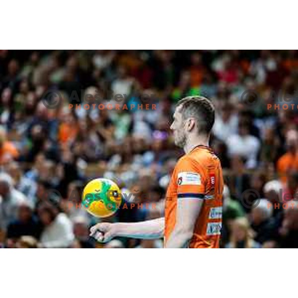in action during CEV Champions Leauge 2026 Men Early round match between ACH Volley (SLO) and Orion Doetinchem (NED) in Tivoli Hall, Ljubljana, Slovenia on October 30, 2025