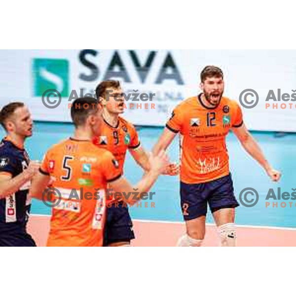 in action during CEV Champions Leauge 2026 Men Early round match between ACH Volley (SLO) and Orion Doetinchem (NED) in Tivoli Hall, Ljubljana, Slovenia on October 30, 2025