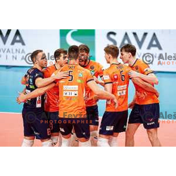 in action during CEV Champions Leauge 2026 Men Early round match between ACH Volley (SLO) and Orion Doetinchem (NED) in Tivoli Hall, Ljubljana, Slovenia on October 30, 2025
