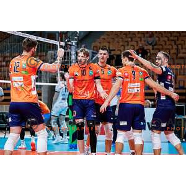 in action during CEV Champions Leauge 2026 Men Early round match between ACH Volley (SLO) and Orion Doetinchem (NED) in Tivoli Hall, Ljubljana, Slovenia on October 30, 2025