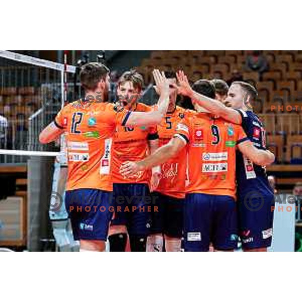 in action during CEV Champions Leauge 2026 Men Early round match between ACH Volley (SLO) and Orion Doetinchem (NED) in Tivoli Hall, Ljubljana, Slovenia on October 30, 2025