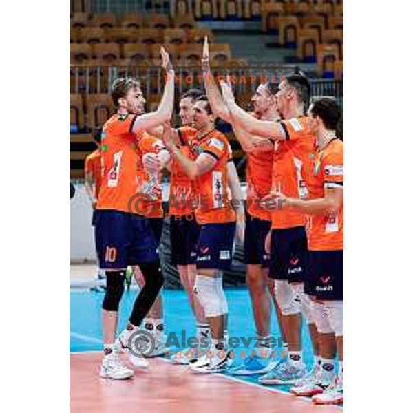 in action during CEV Champions Leauge 2026 Men Early round match between ACH Volley (SLO) and Orion Doetinchem (NED) in Tivoli Hall, Ljubljana, Slovenia on October 30, 2025