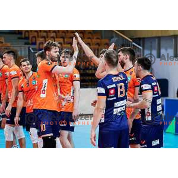 in action during CEV Champions Leauge 2026 Men Early round match between ACH Volley (SLO) and Orion Doetinchem (NED) in Tivoli Hall, Ljubljana, Slovenia on October 30, 2025