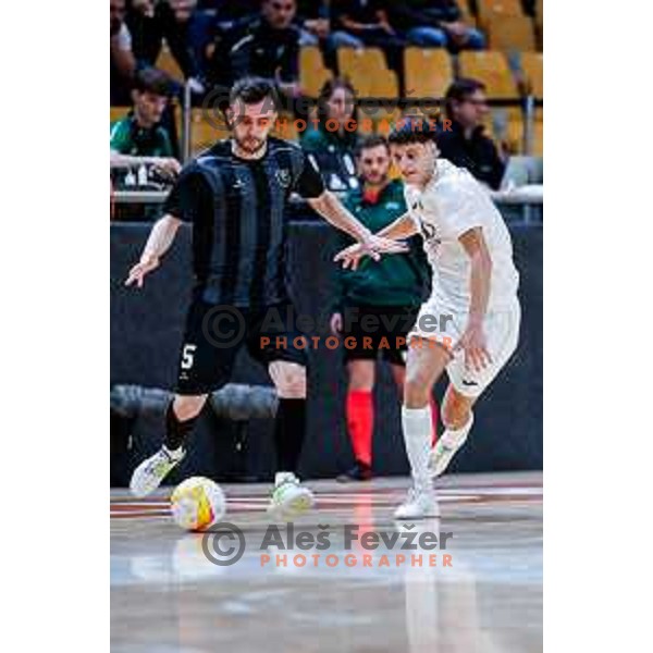 Ziga Frank of Siliko Vrhnika in action during UEFA Futsal Champions League match between Siliko (SLO) and Forca (MKD) in Kodeljevo Hall, Ljubljana, Slovenia on October 30, 2025